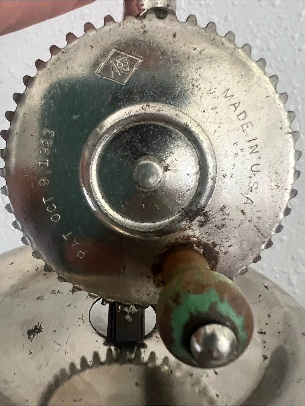 Vintage Green Hand Mixer and Potato Masher Set
